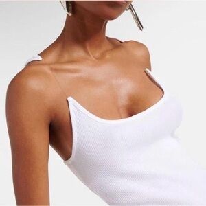 Y/Project Invisible Straps Ribbed Tank Top White Size Medium